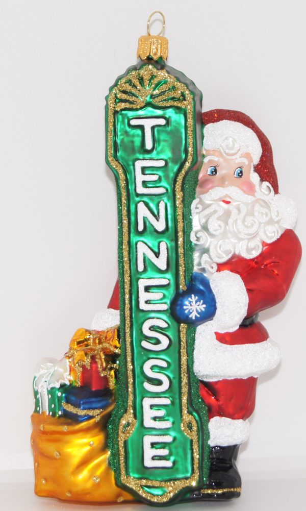 santa with tennessee theater ornament