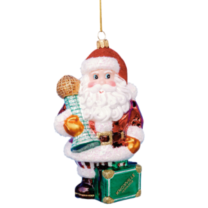 christmas ornament of santa holding the tennessee sunsphere